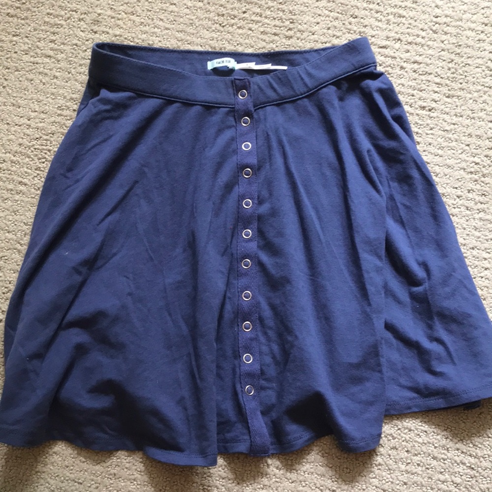 Kimchi Blue Button Blue Skater Skirt